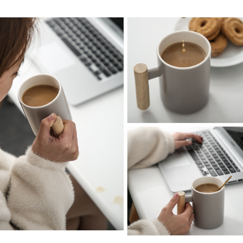 Graue Keramiktasse | Meine Holztasse