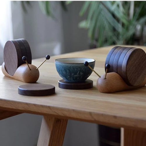 Untersetzer Gläser aus Holz Nussbaum | Meine Holztasse