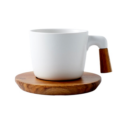 Mug céramique blanc | Ma tasse en bois