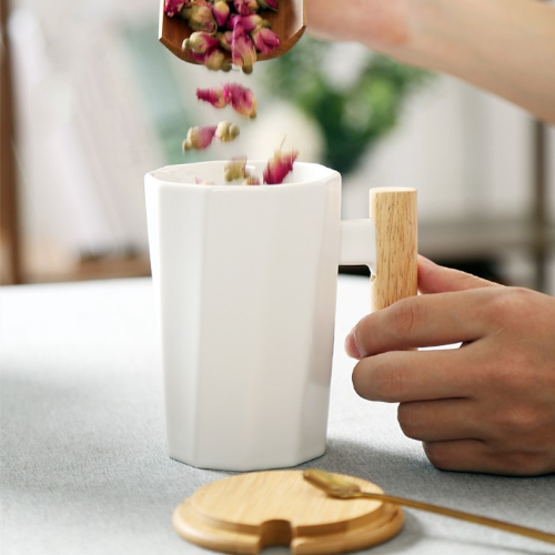 Mug ceramique Blanc original | Ma tasse en bois