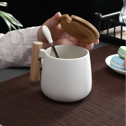 Mug céramique blanc | Ma tasse en bois