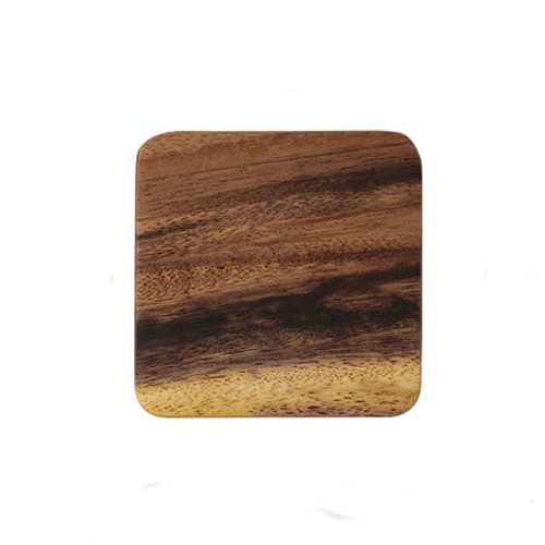 COM-FOUR Lot De 8 Sous-Verres En Bois Massif Carrés 10x10x1 Cm – Protection Table Naturelle Et Artisanat